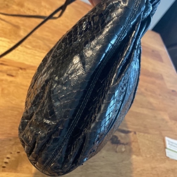 Varon Snakeskin Vintage Crossbody/Clutch Bag Black - Picture 6 of 11